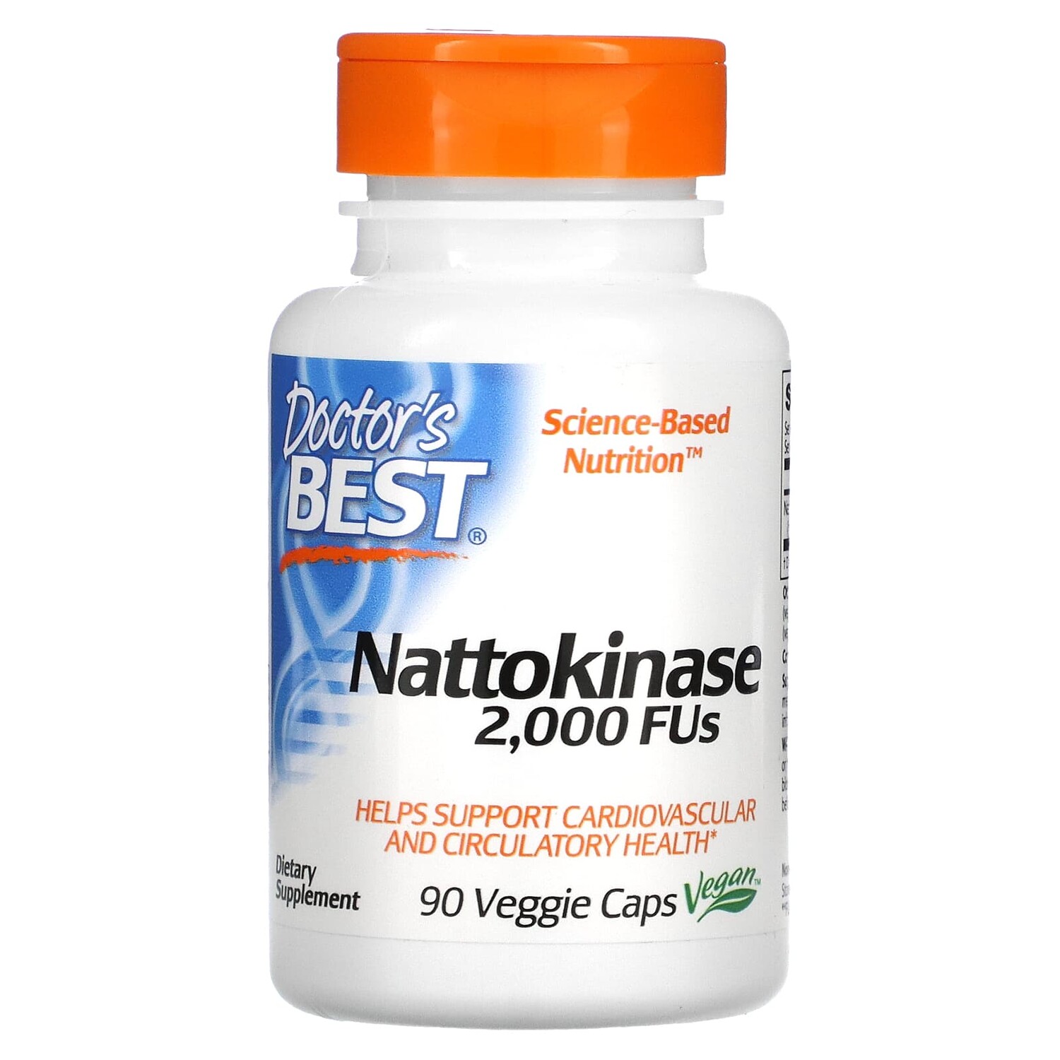 

Наттокиназа, 2000 FU, 90 вегетарианских капсул, Doctor's Best