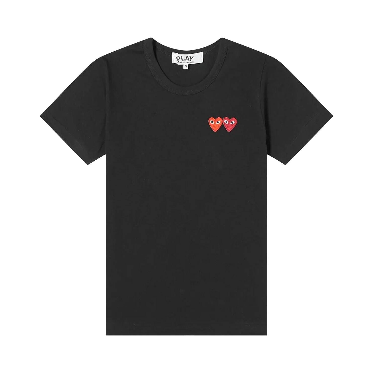 

Футболка Comme des Garçons PLAY с двойным сердцем, черная, Черный