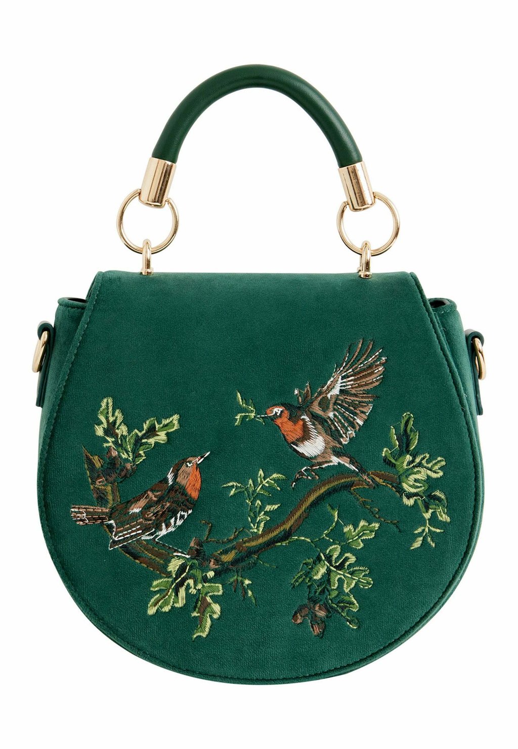 Сумочка Robin Love Embroidered Saddle FABLE ENGLAND, зеленый сумочка robin love embroidered saddle fable england зеленый