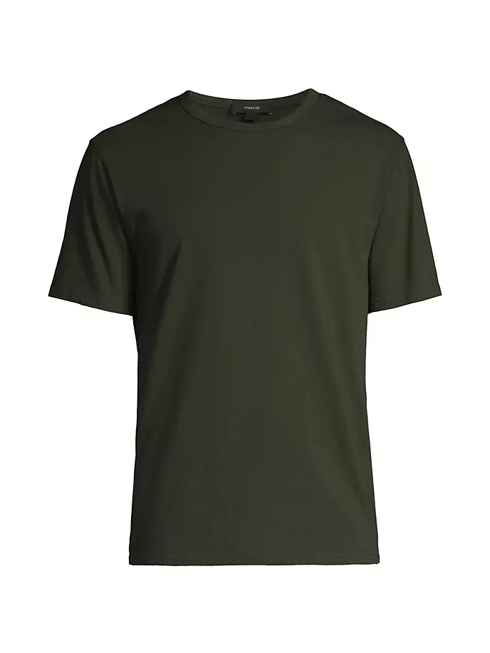 

Футболка с круглым вырезом, окрашенная в готовом виде Vince, цвет washed moss green