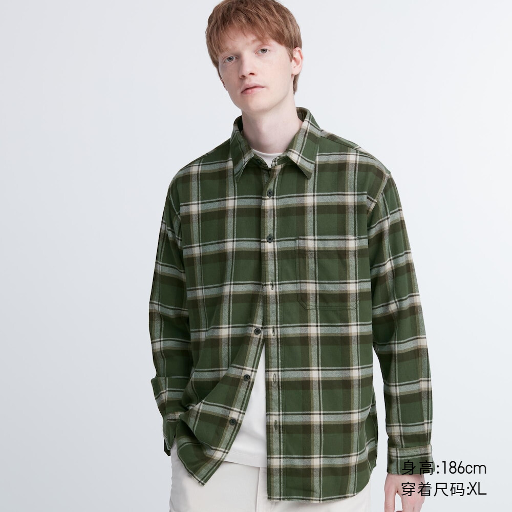 

Предпродажа Uniqlo, мужская и женская фланелевая клетчатая рубашка для пар, повседневная клетчатая рубашка