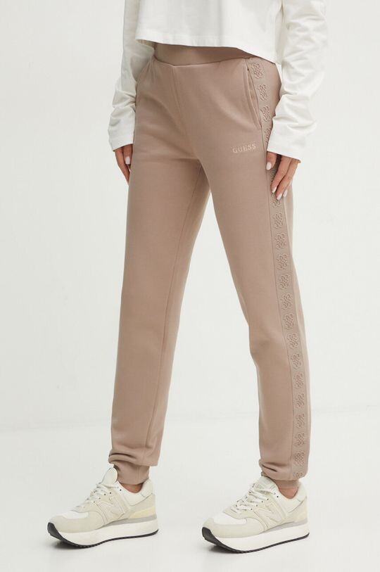

Хлопковые спортивные штаны STACIE Guess, бежевый