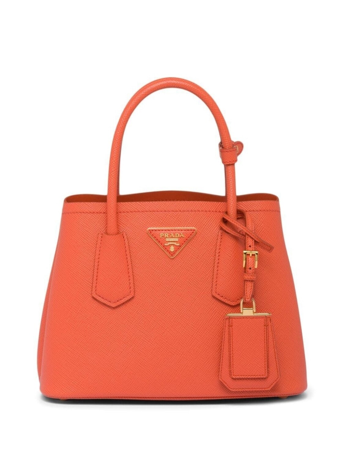 Prada сумка-тоут Double из сафьяновой кожи, оранжевый