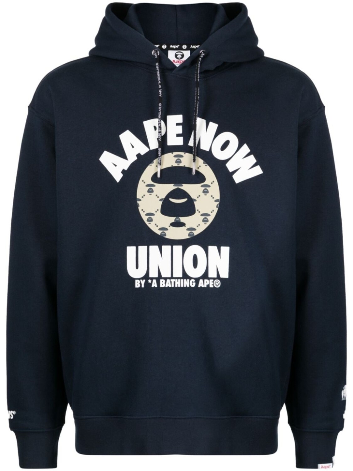 

AAPE BY *A BATHING APE толстовка с капюшоном и логотипом, затягивающаяся на шнурок, синий