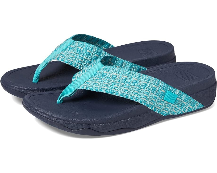 

Сандалии FitFlop Surfa Geo-Webbing Toe Post Sandals, цвет Tahiti Blue