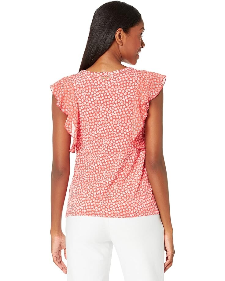 

Топ Michael Kors Petite Minipalm Combo Cascade Top, цвет Sangria