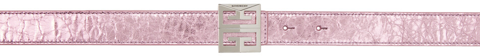 

Розовый шелковый двусторонний ремень 4G Givenchy