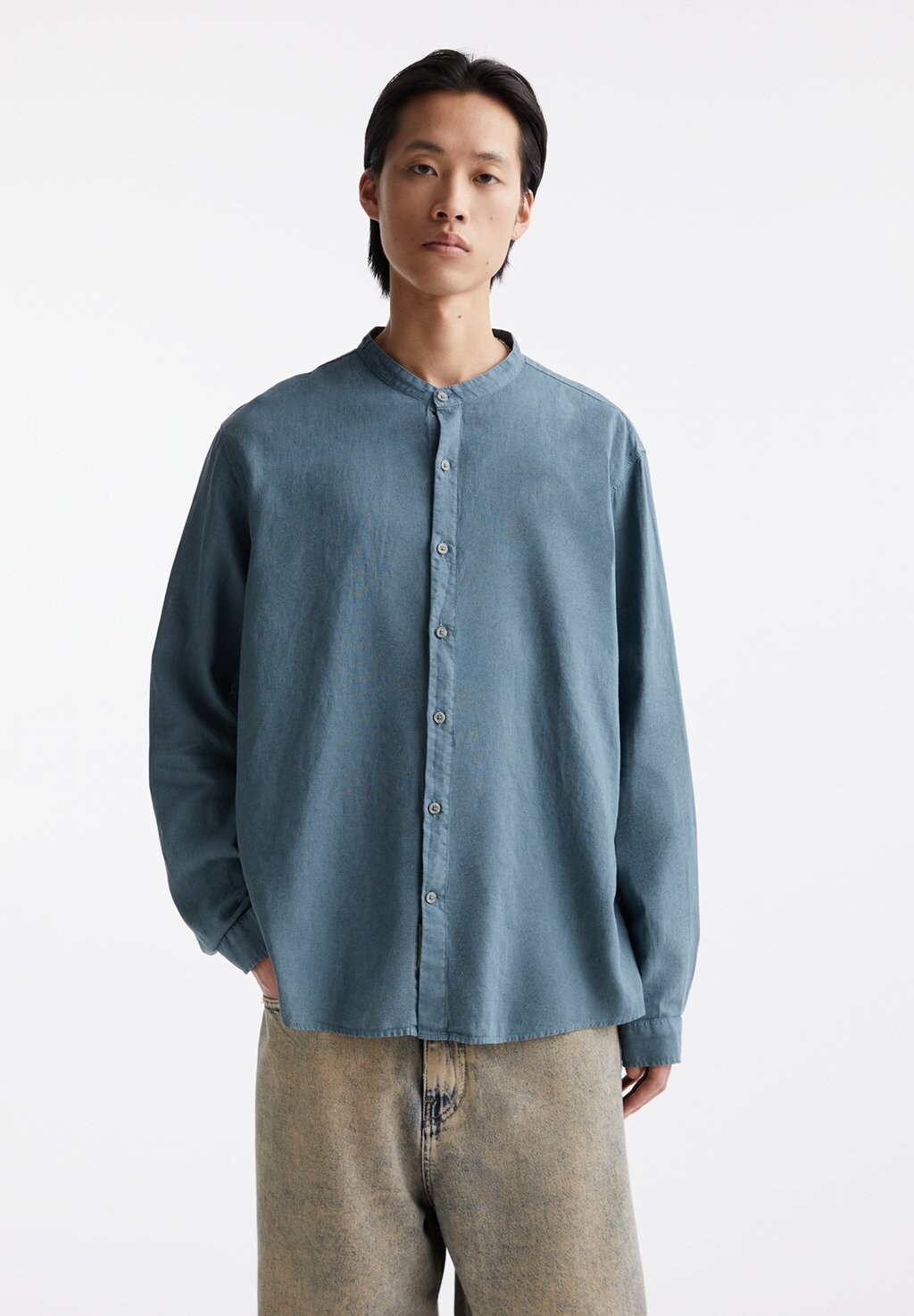 

Рубашка PULL&BEAR, цвет blue