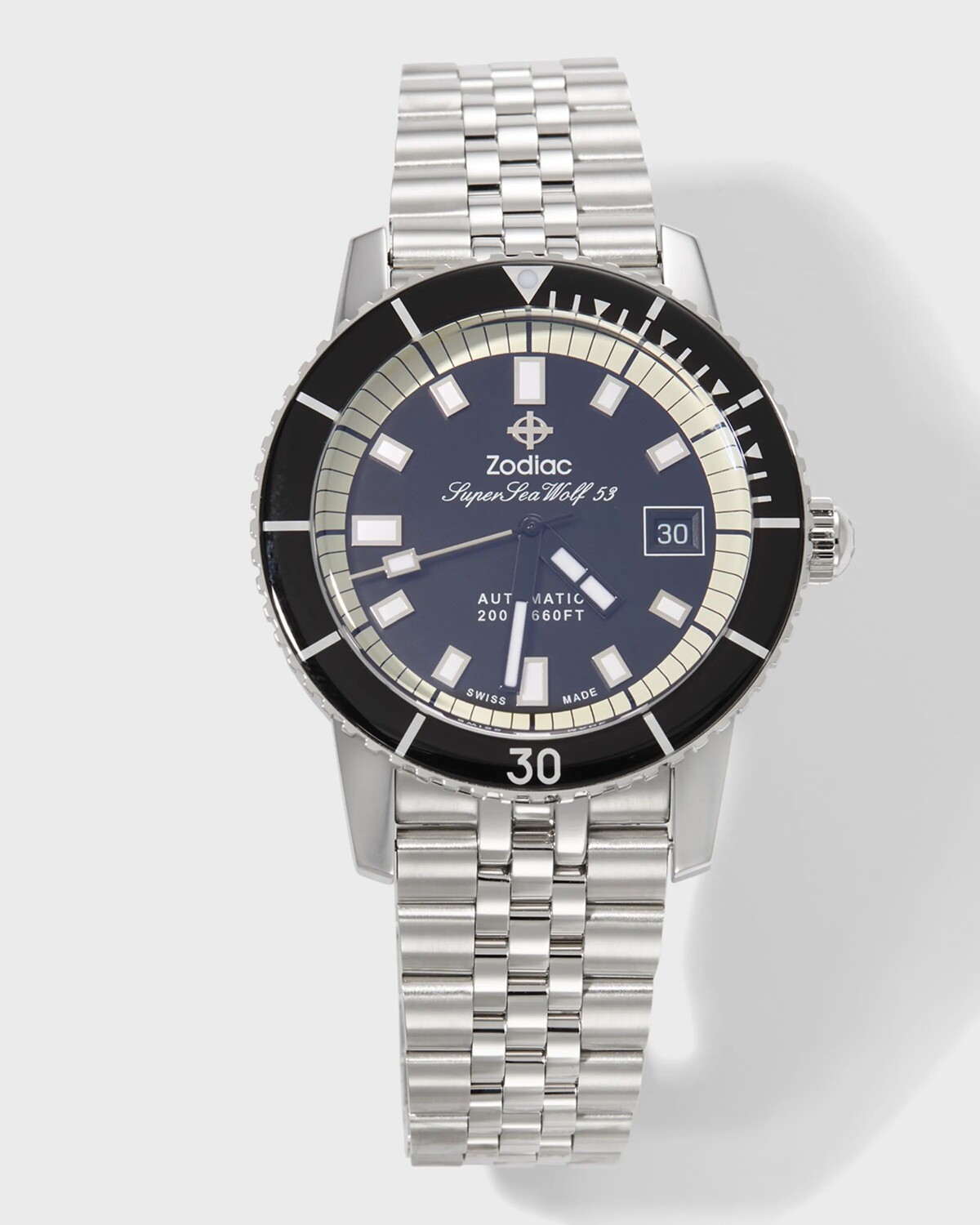 

Мужские часы Super Sea Wolf 53 с компрессионным браслетом ZODIAC, цвет Silver