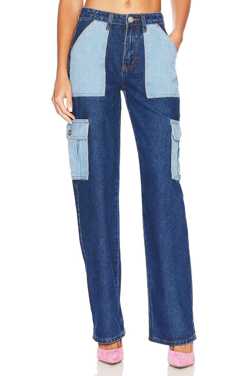

Джинсы superdown Alexia Contrast Pocket, цвет Medium Wash