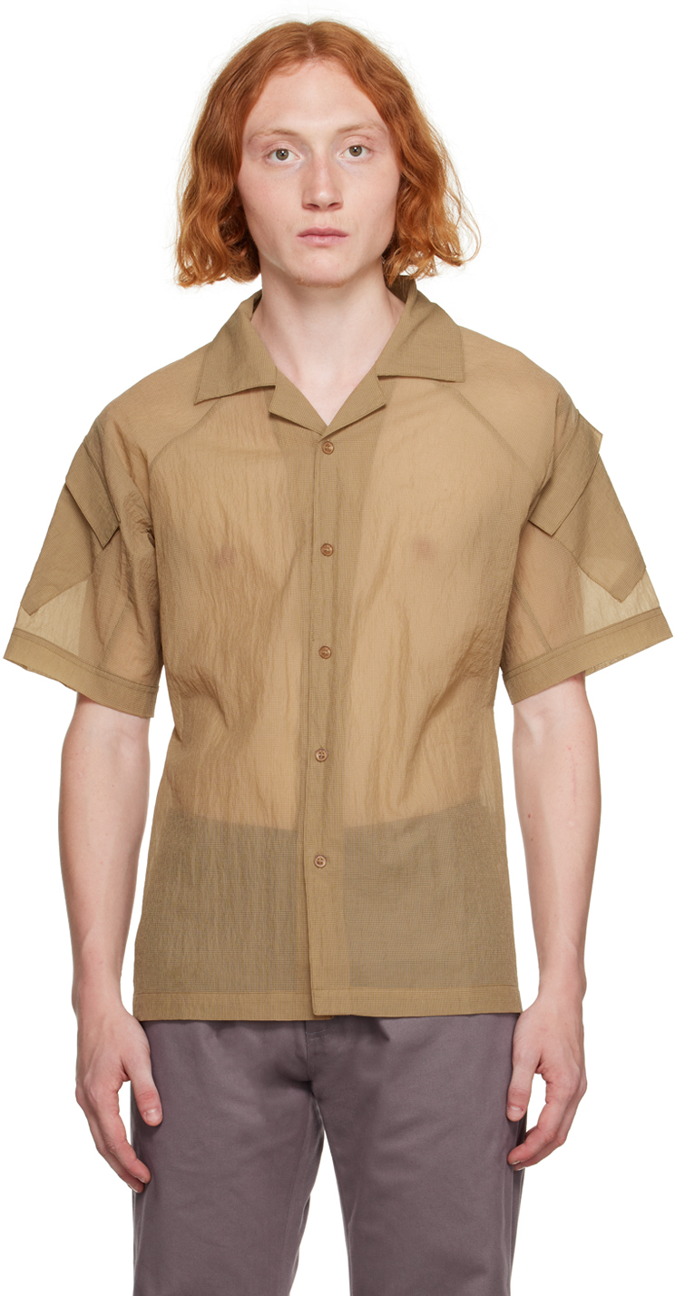 ветровка мужская olly gan Бежевая рубашка с карманами и клапанами Olly Shinder