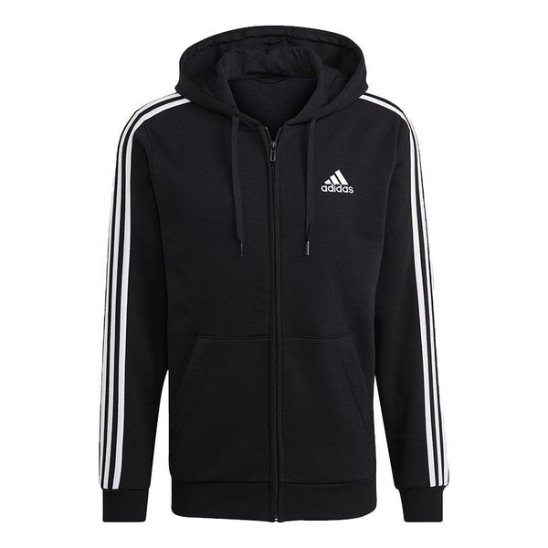 Куртка adidas M 3S Fl Fz Hd Stripe Sports Hooded Jacket Black, черный