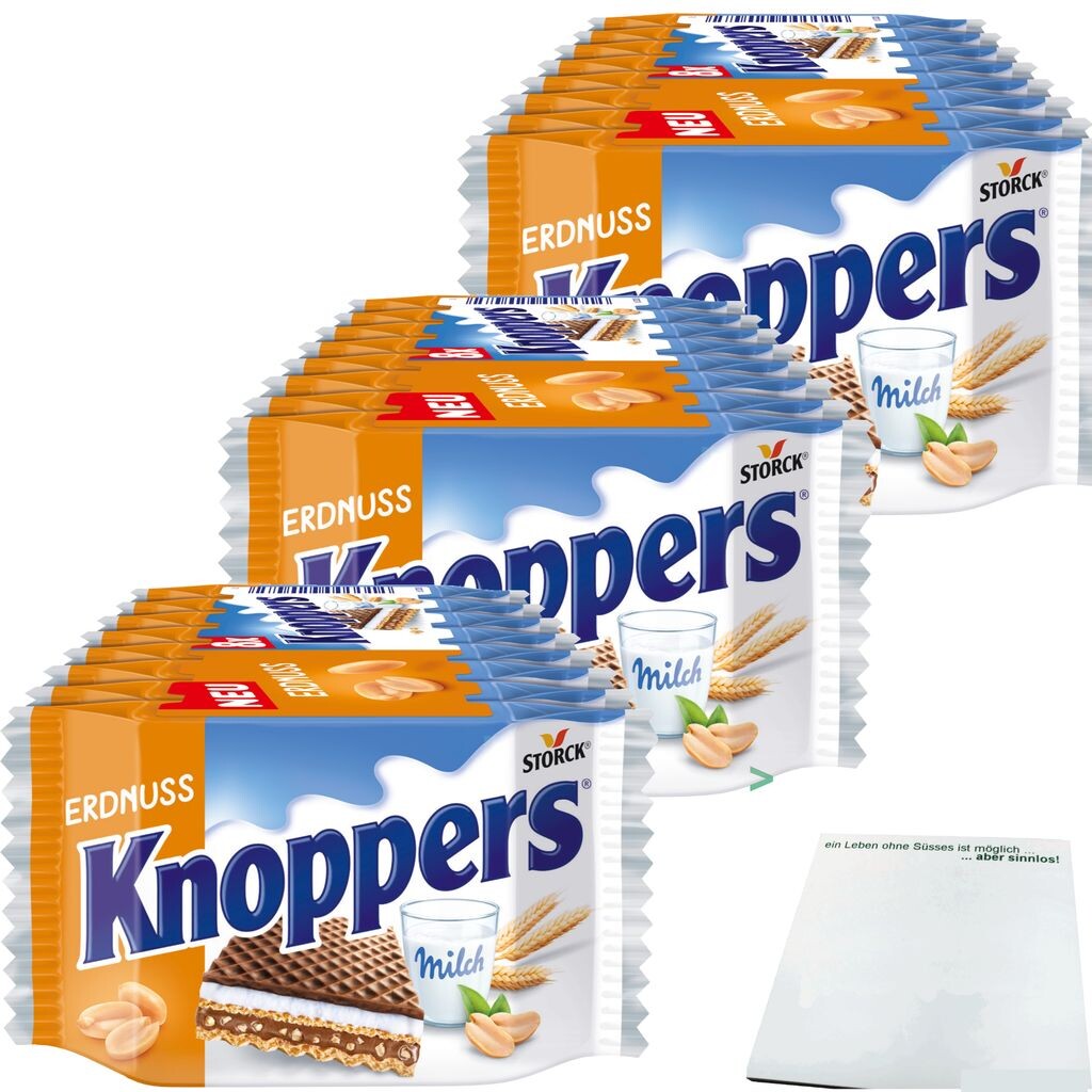 

Вафельные ломтики Knoppers с арахисом, 3 шт. (упаковка 3x8x25 г) + блок usy