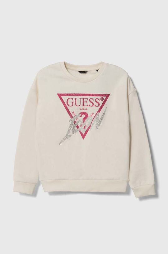 

Детская хлопковая толстовка Guess, бежевый