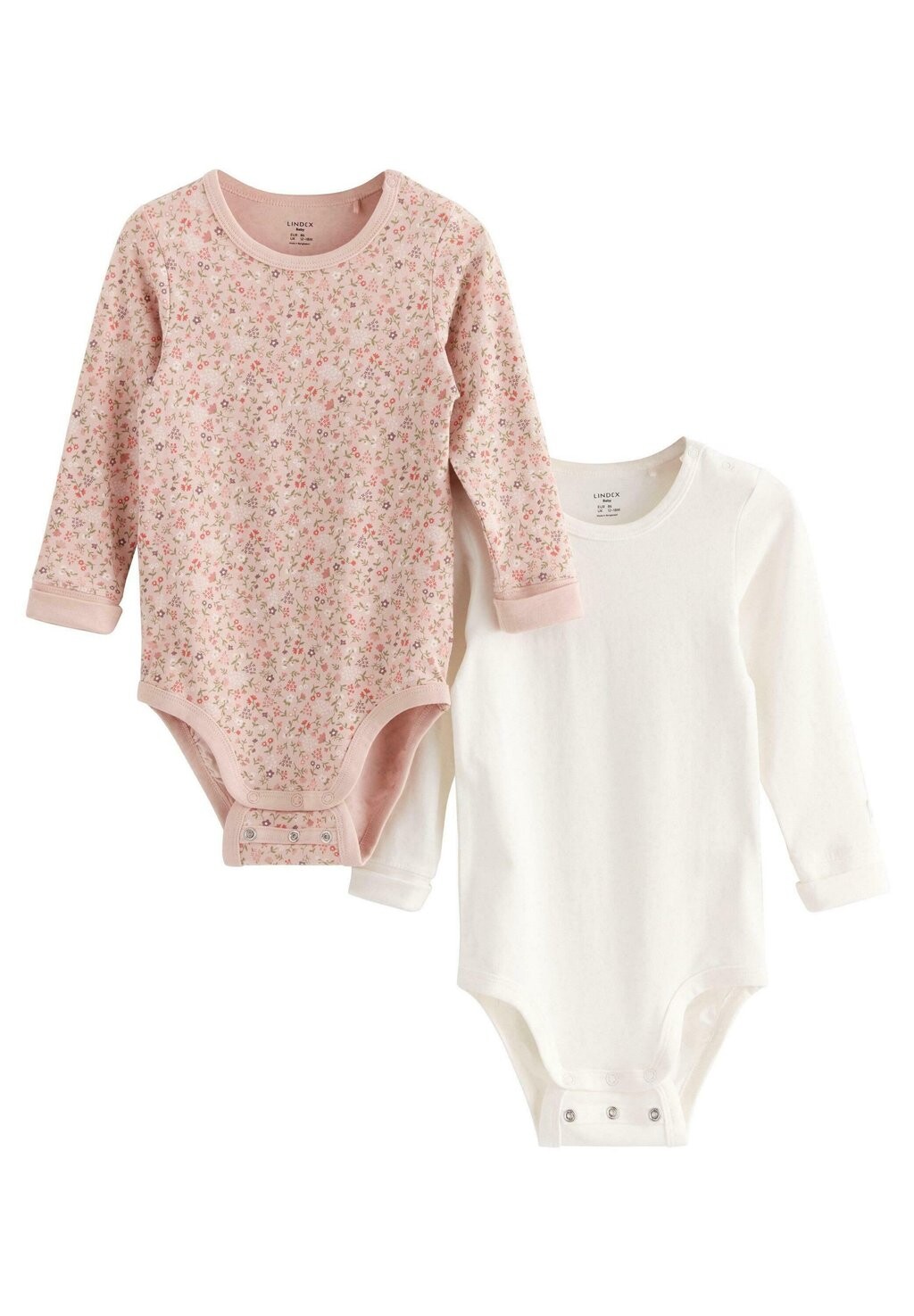 

Боди 2-PACK Lindex, цвет light dusty pink