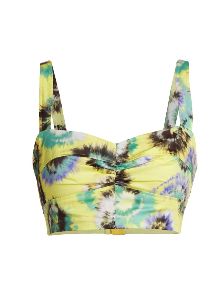 

Укороченный топ с абстрактным цветочным узором Jason Wu Collection, цвет Acid Yellow