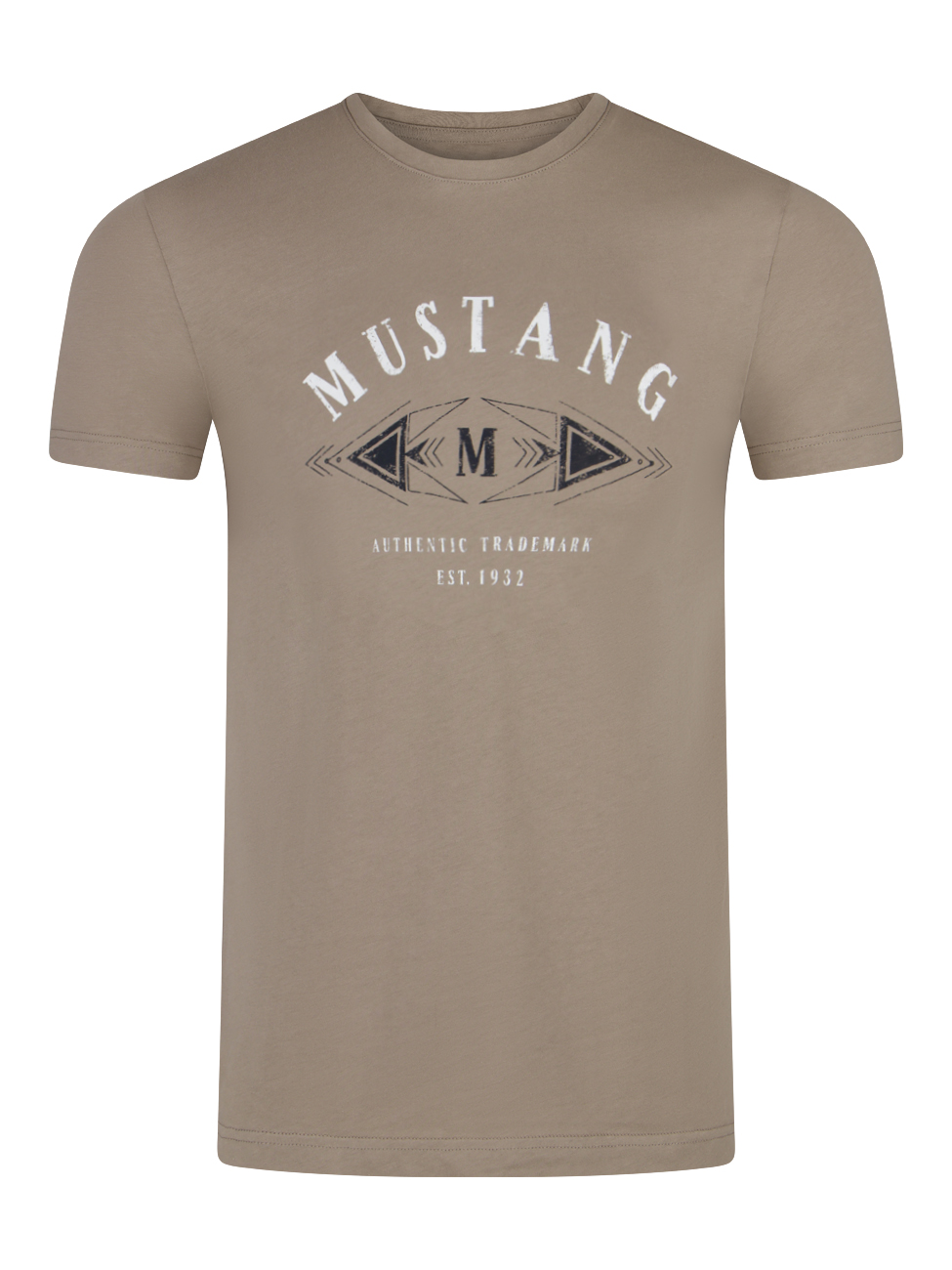 Футболка Mustang Basic Print Tee, коричневый
