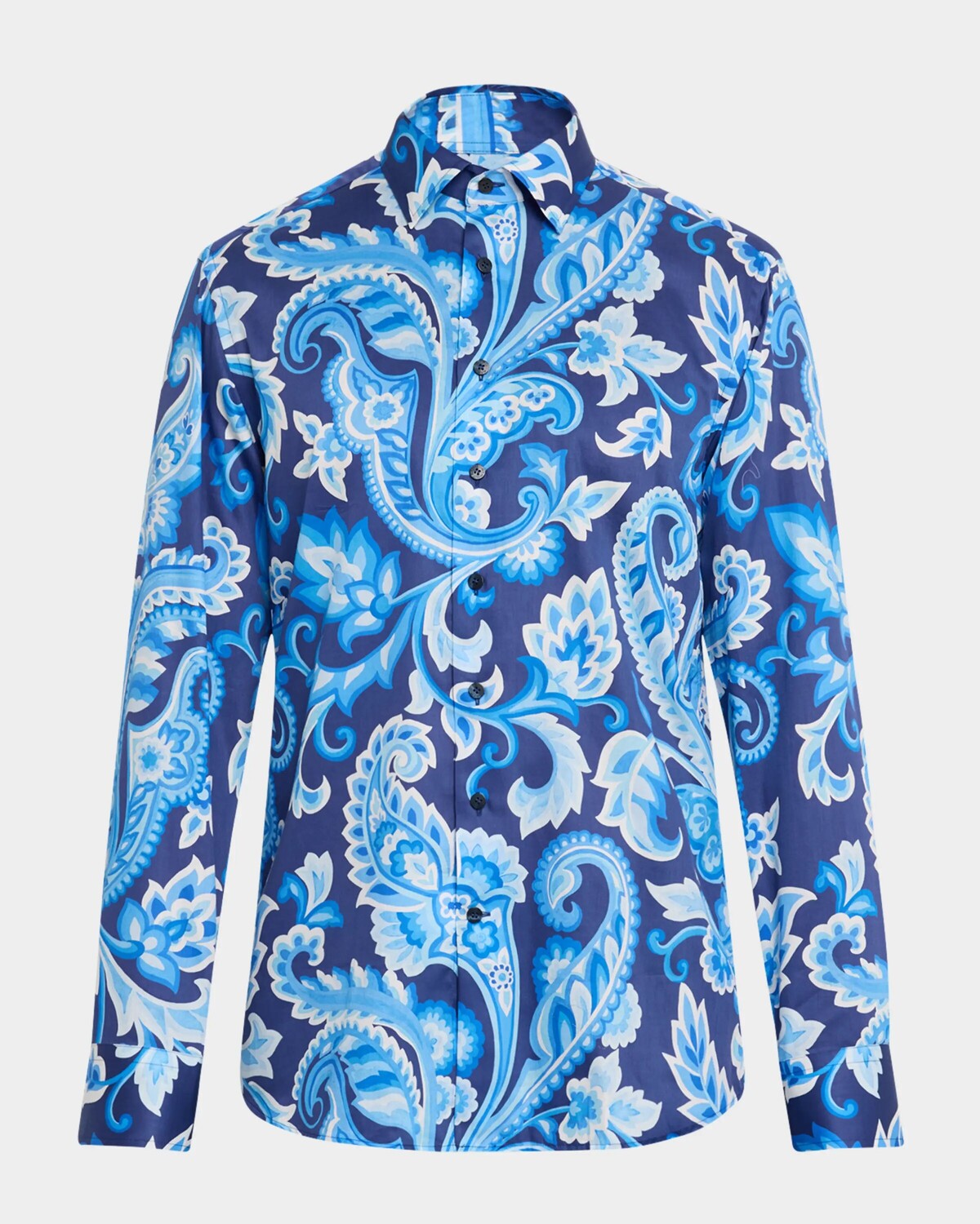 

Мужская спортивная рубашка с узором пейсли Etro, цвет Print On Blue Base 2