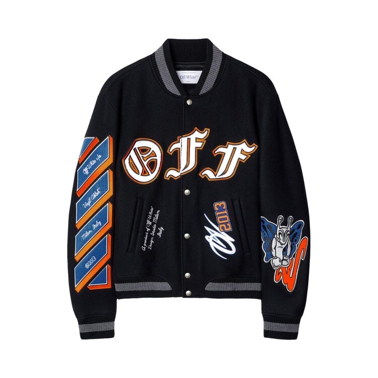 

Куртка Off-White Varsity Bomber Jacket, цвет Black/Multicolor