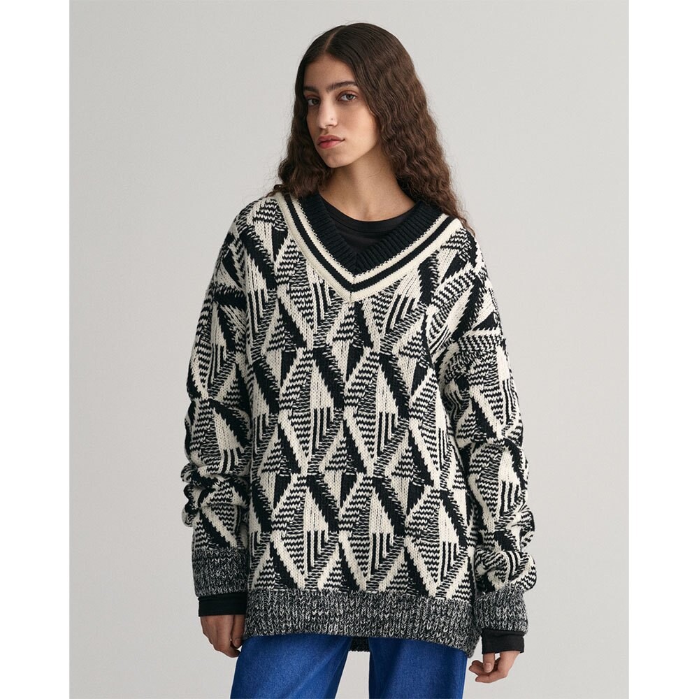 

Свитер Gant Geometric Pattern V Neck, разноцветный
