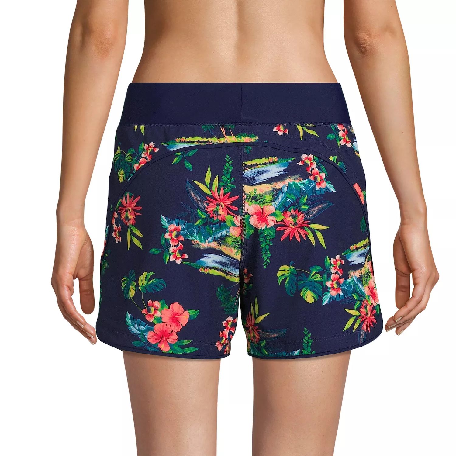 Женские шорты для плавания Lands End 5 дюймов, быстросохнущие шорты с эластичной резинкой на талии и трусиками Lands' End