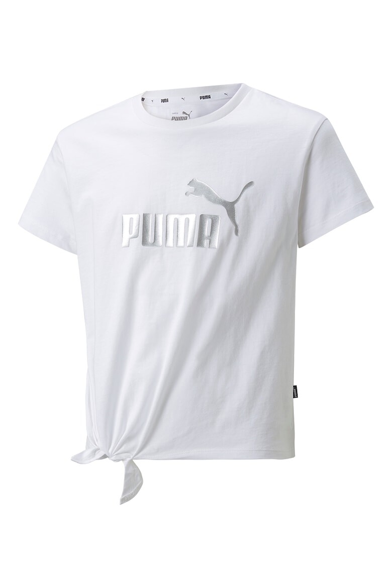 

Хлопковая футболка с логотипом и узлом Puma, белый