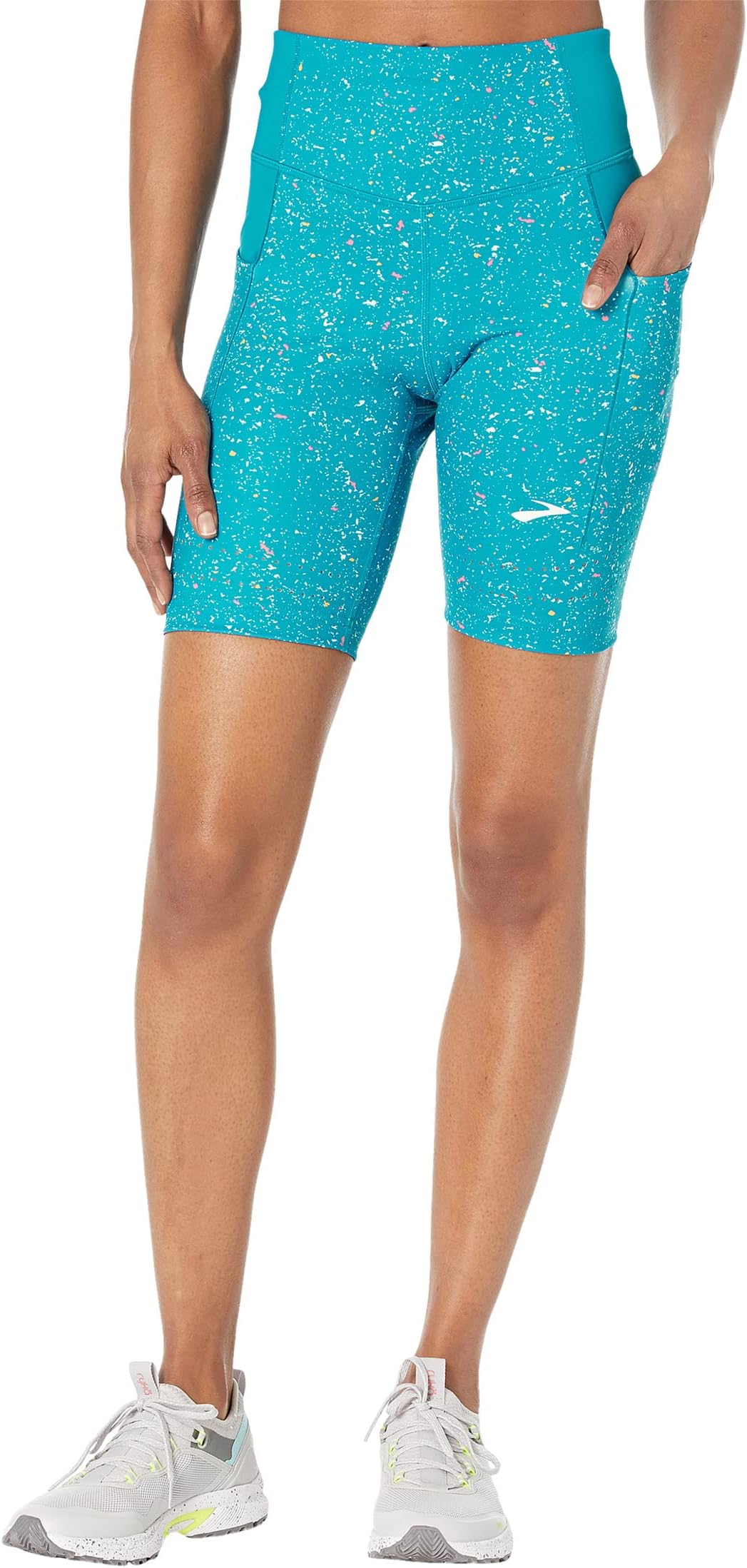 

Метод 8 дюймов, короткие колготки Brooks, цвет Lagoon Speckle Print/Lagoon