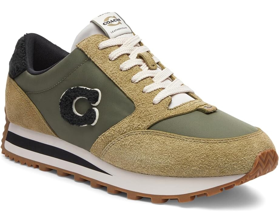 

Кроссовки COACH Runner Hairy Suede Sneaker, цвет Moss/Army Green