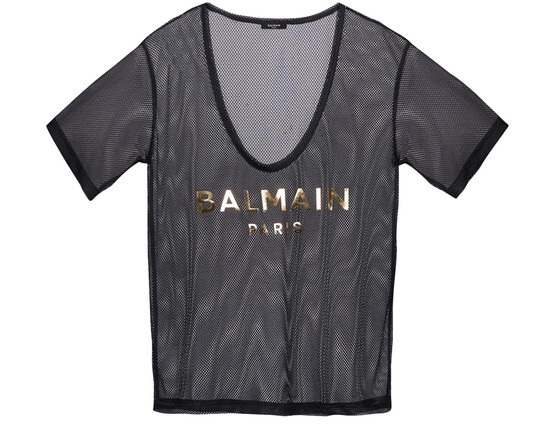

Сетчатая футболка Balmain Paris Balmain, черный