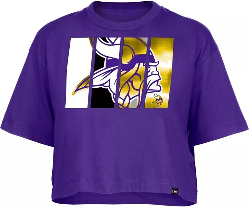

Женская фиолетовая футболка с вставками New Era Minnesota Vikings