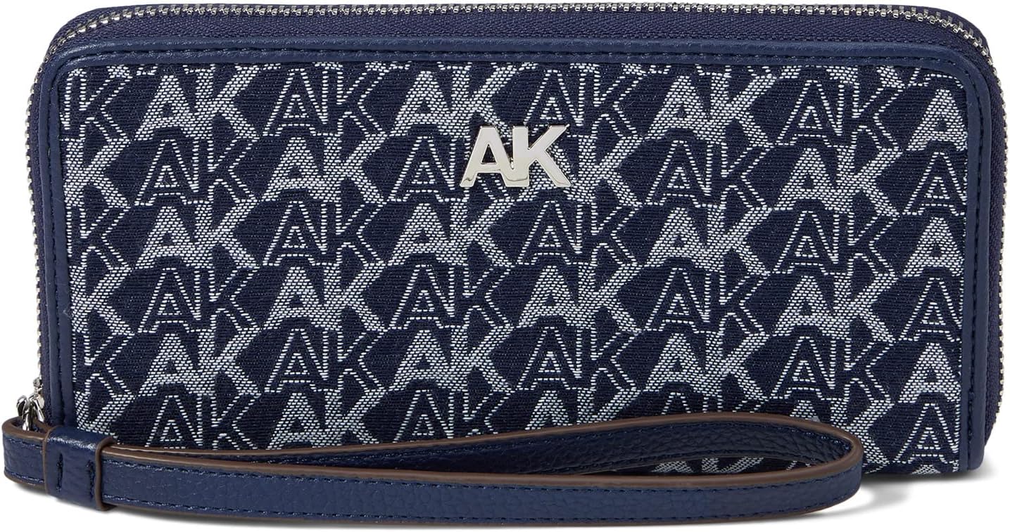 

Кошелек Anne Klein AK Logo Slim Zip Around with Wristlet Strap, цвет Distant Mountain/AK Denim