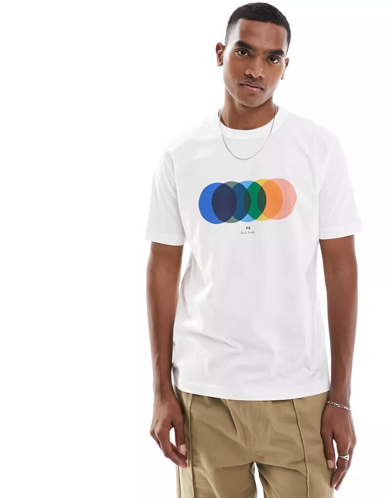 

Белая футболка с круглым принтом Paul Smith PS Paul Smith