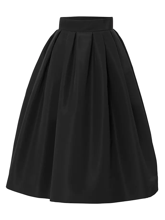 

Шелковая пышная юбка-миди шале Carolina Herrera, черный