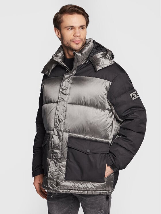 

Пуховик стандартного кроя Armani Exchange, серый