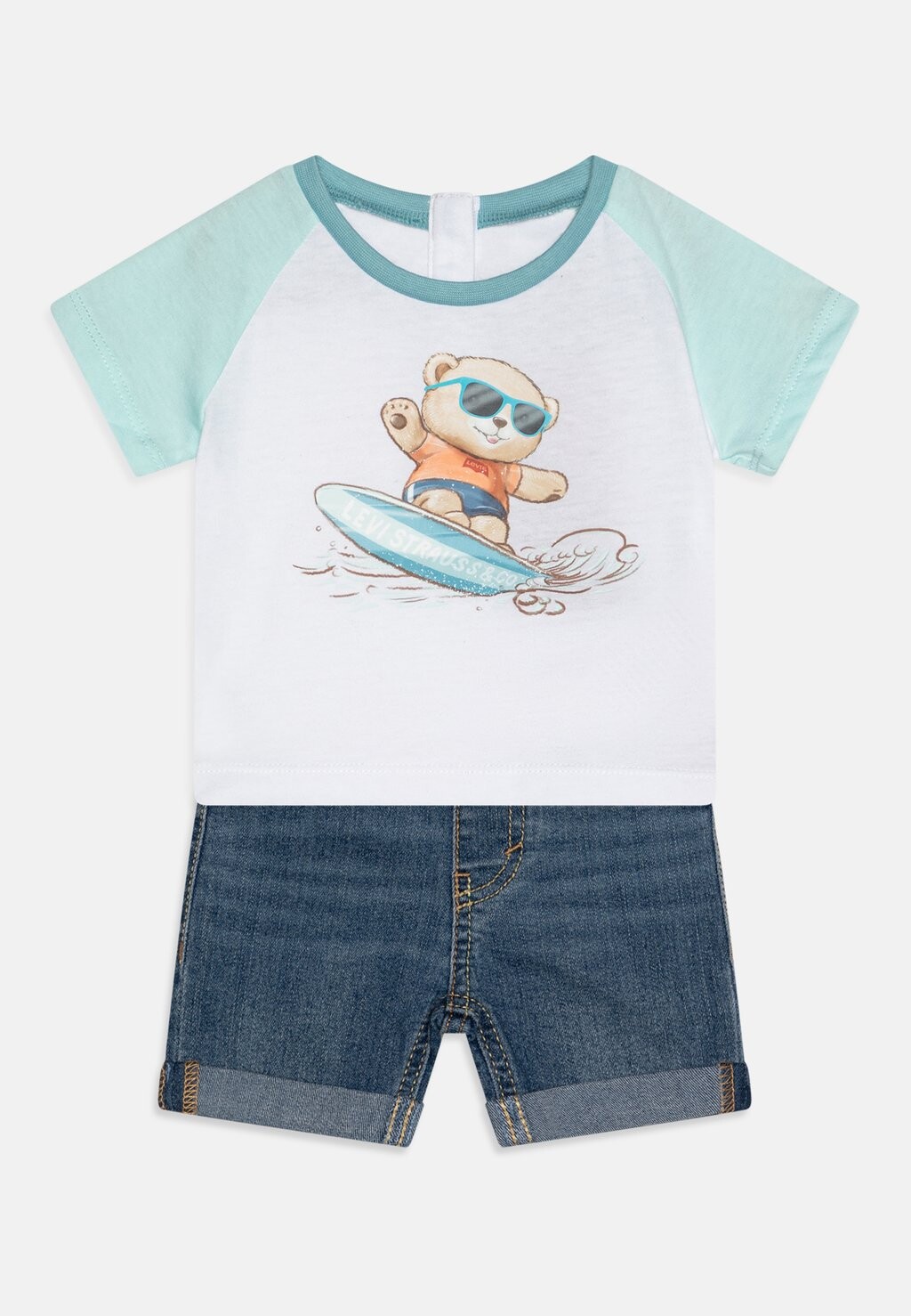 Джинсовые шорты SURFING BEAR TEE SET Levi's, цвет bright white