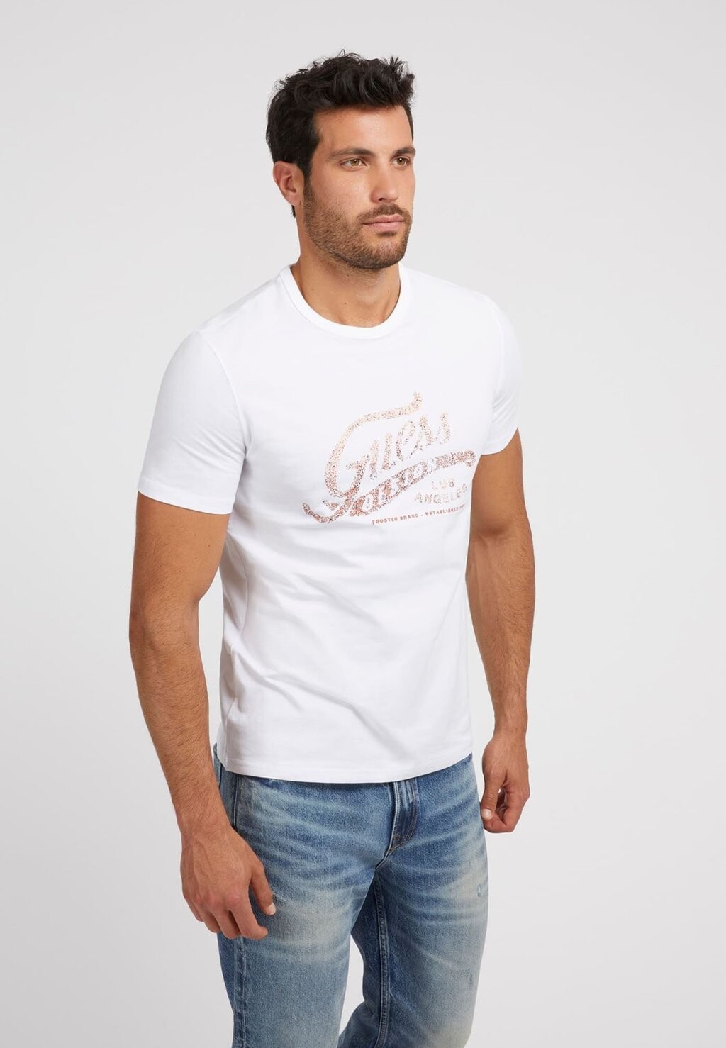 

Футболка с принтом Mit Frontlogo Guess, цвет weiß