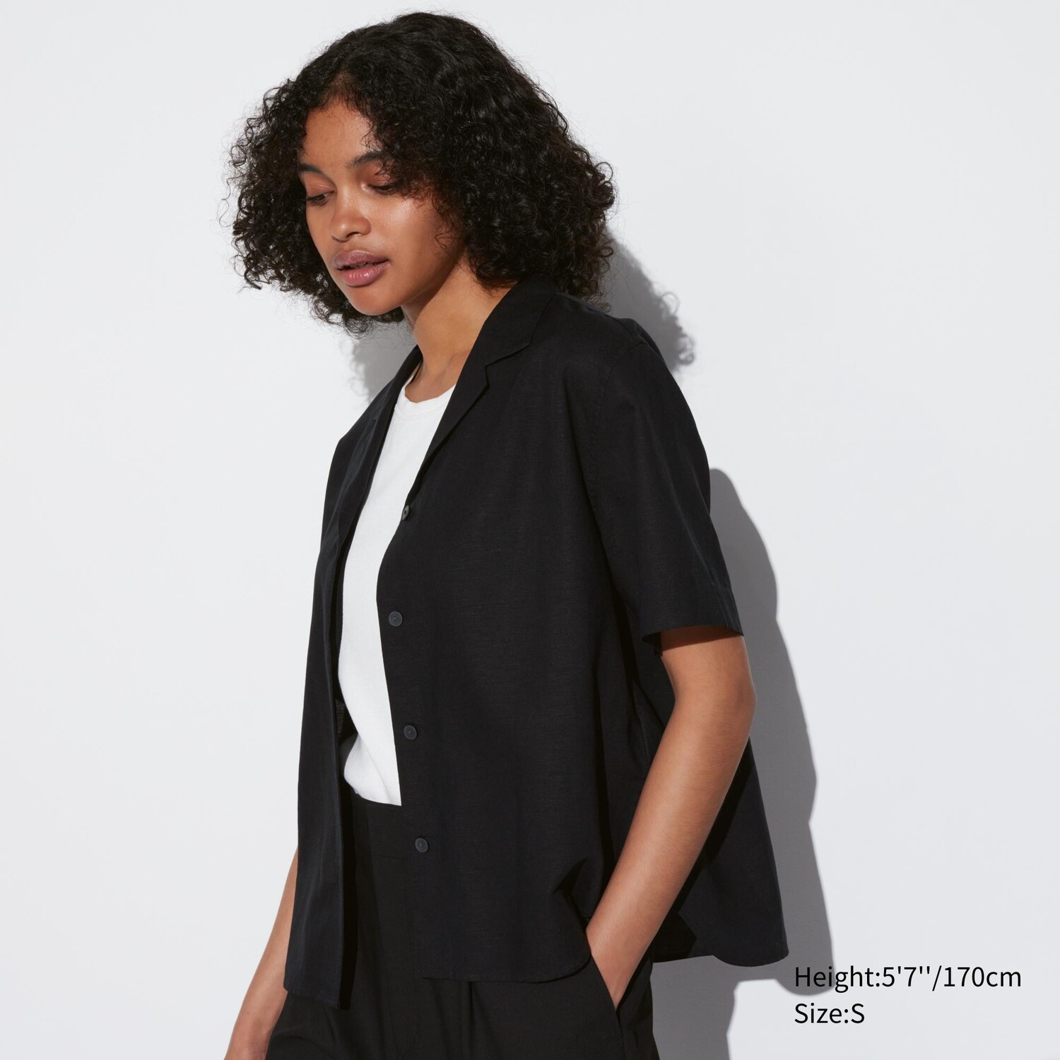 

Рубашка UNIQLO льняная, черный