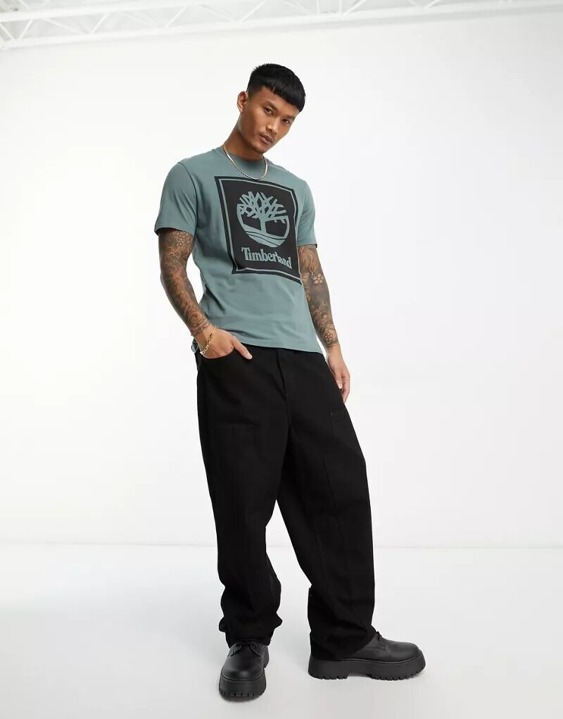 

Зеленая футболка с логотипом Timberland Front Stack