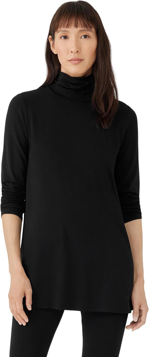 

Туника с вырезом Scrunch Eileen Fisher, черный