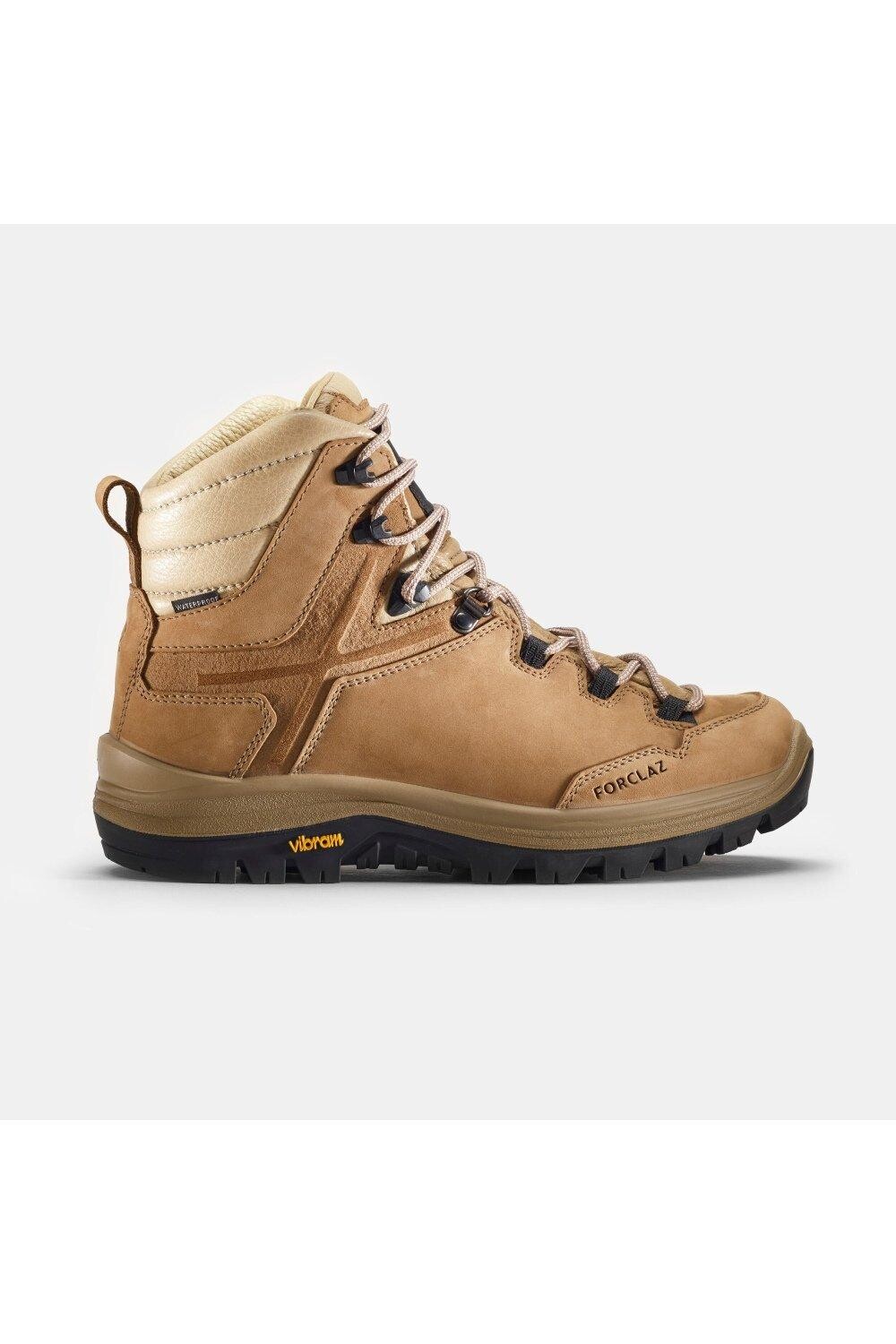 

Водонепроницаемые кожаные высокие треккинговые ботинки Decathlon Vibram Mt500 Leather Forclaz, коричневый