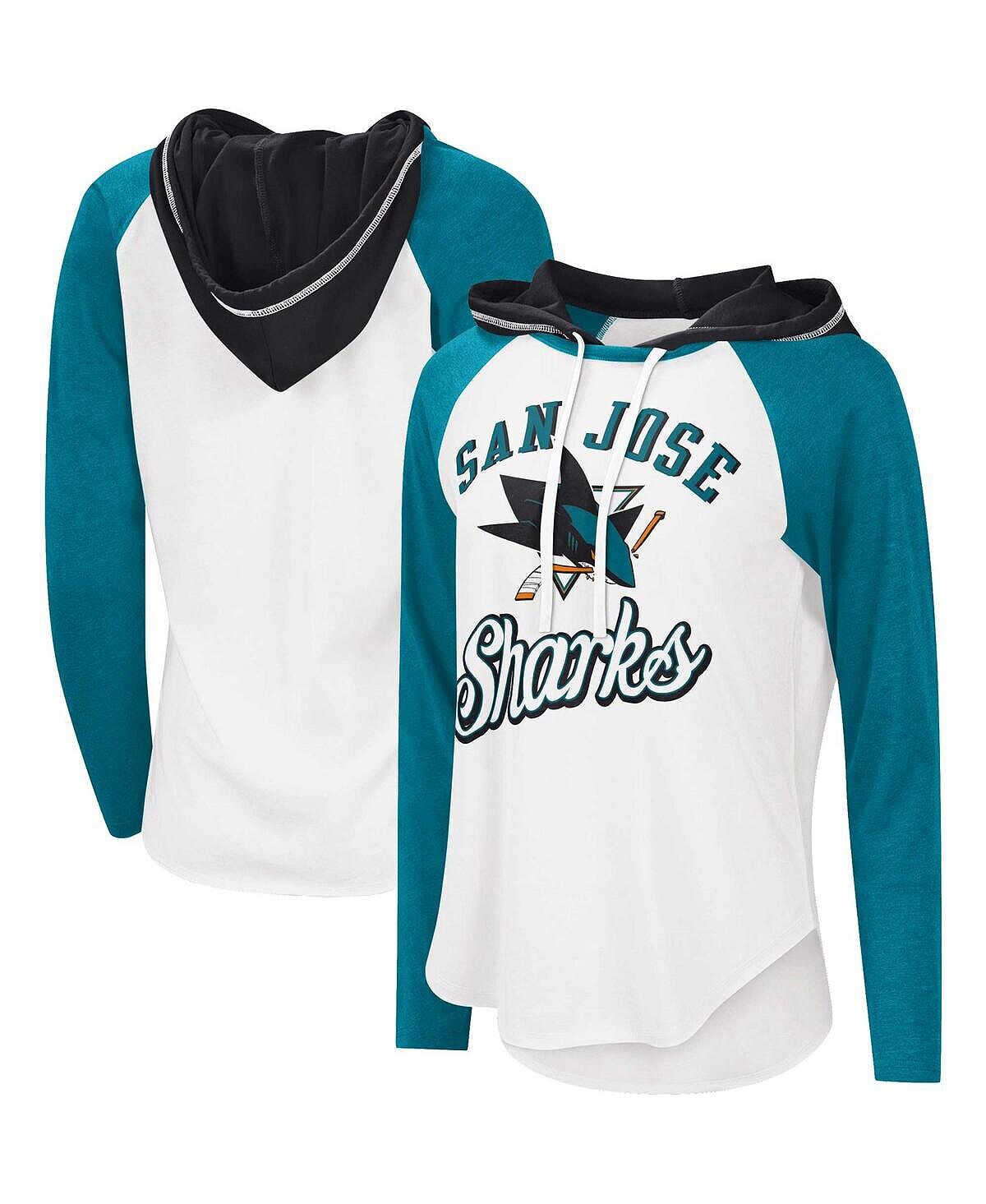 

Женская белая, бирюзовая футболка с капюшоном San Jose Sharks MVP реглан Starter, Белый