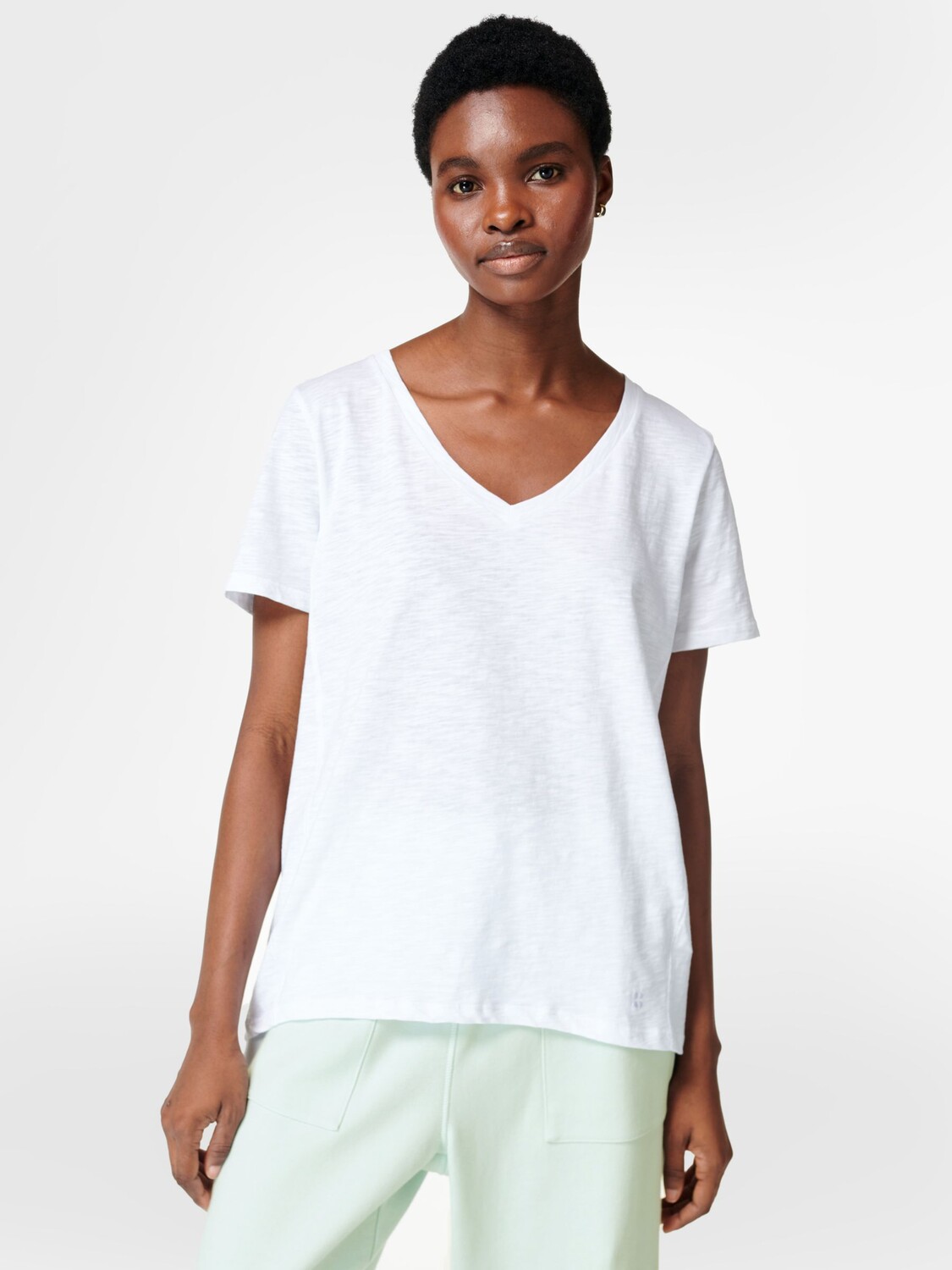 

Футболка с V-образным вырезом Sweaty Betty Refresh, белая, Белый