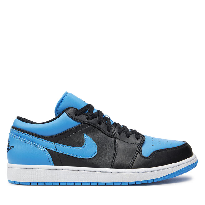 

Кроссовки Nike Air Jordan 1 Low 553558 041 Black/Black/University Blue, голубовато-черный