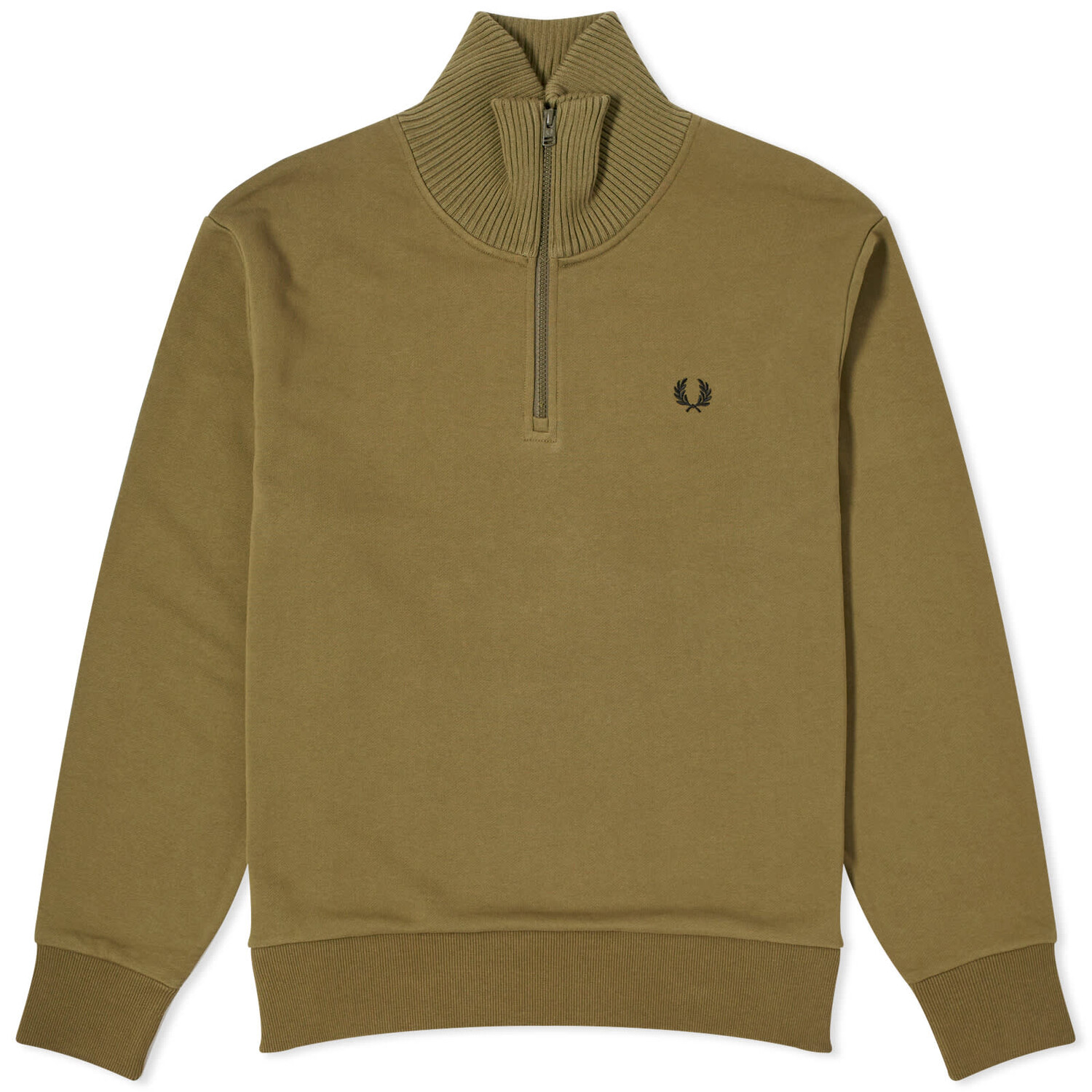 

Толстовка Fred Perry Knitted Trim Zip Neck, цвет Uniform Green