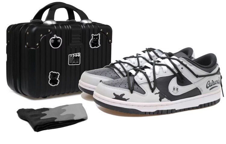 

Кроссовки для скейтбординга Dunk мужские с низким верхом, черные/серые Nike