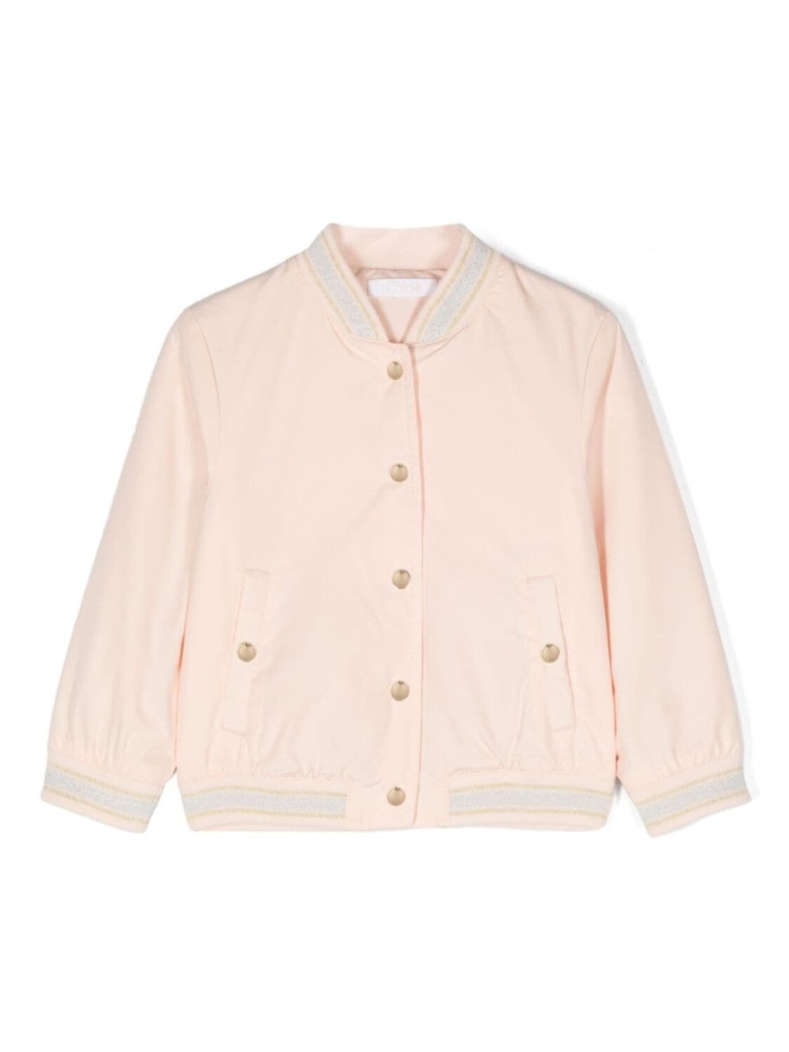 

Chloé Kids бомбер с вышитым логотипом, розовый