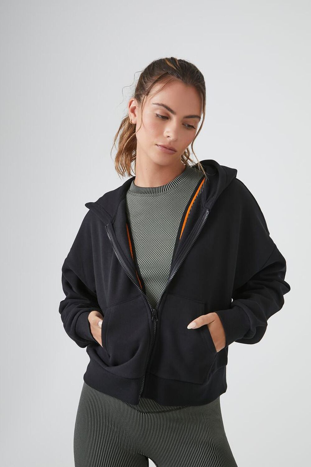 

Толстовка Active из флиса на молнии Forever 21, черный
