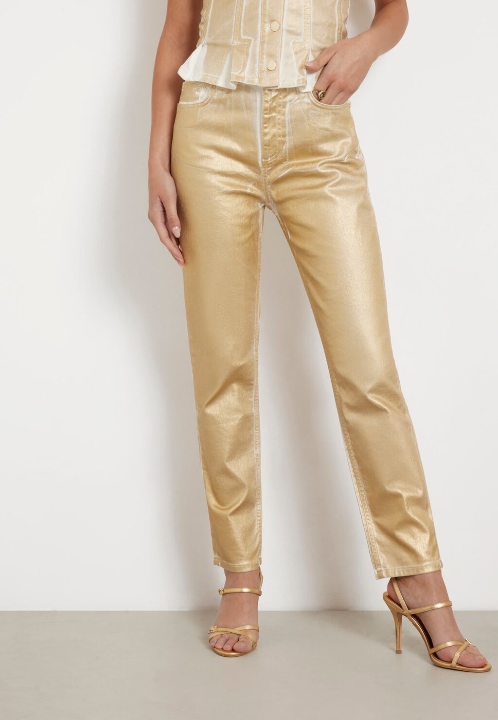

Прямые джинсы METALLIC OPTIK Guess, золотой