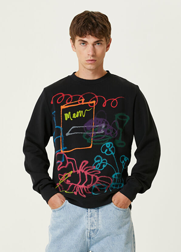 

Толстовка из органического хлопка с ярким принтом Ps By Paul Smith, черный
