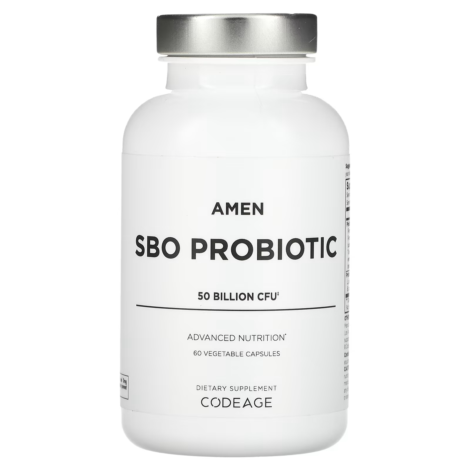 Пробиотик Codeage Amen SBO, 60 растительных капсул codeage глутатион sr 60 растительных капсул